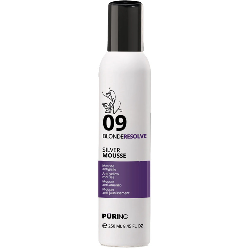 09 BlondeResolve Silver Mousse - Bezoplachová neutralizační pěna pro blond, šedé a odbarvené vlasy