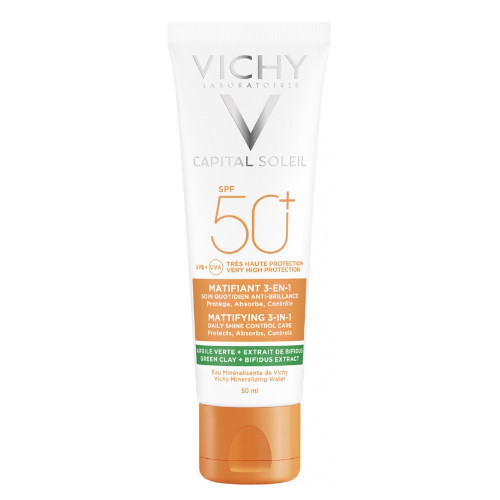 Vichy Capital Soleil SPF 50+ - Zmatňující ochranný krém na obličej 3v1 50 ml