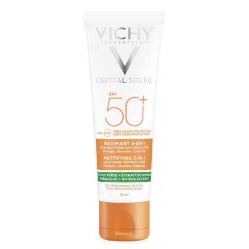 Capital Soleil SPF 50+ - Zmatňujúci ochranný krém na tvár 3v1