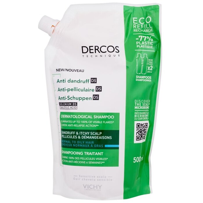Vichy Dercos Anti-Dandruff Normal to Oily Hair Shampoo ECO Refill ( náplň ) - Šampon proti lupům pro normální až mastné vlasy 500 ml