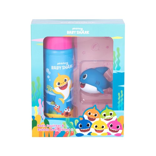 Pinkfong Baby Shark Bubble Bath Kit dětská Pěna do koupele 250 ml + hračka do koupele 1 ks dárková sada
