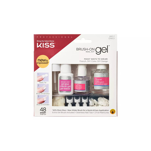 Kiss My Face Brush-On Gel Nail Kit - Sada na gelové nehty