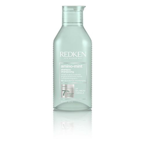 Redken Amino Mint Shampoo - Čisticí šampon pro citlivou pokožku a rychle se mastící vlasy 300 ml