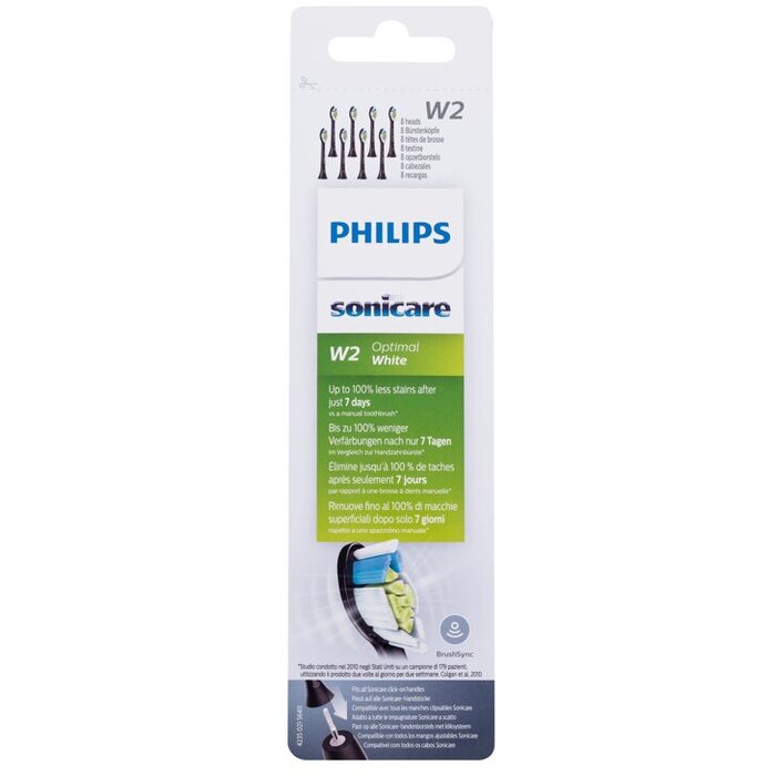 Philips Sonicare Optimal White W2 HX6068/13 Black - Náhradní hlavice na sonický elektrický zubní kartáček ( 8 ks ) 1 ml