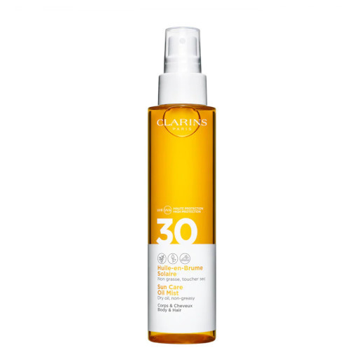 Clarins Sun Care Oil Mist SPF 30 - Opalovací olej ve spreji na tělo a vlasy 150 ml