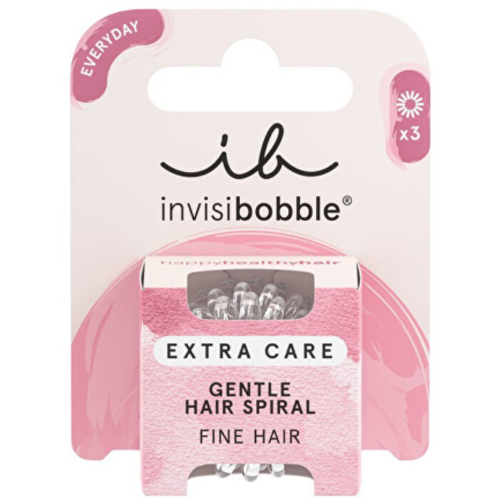 Invisibobble Extra Care Crystal Clear - Gumička do vlasů ( 3 ks )