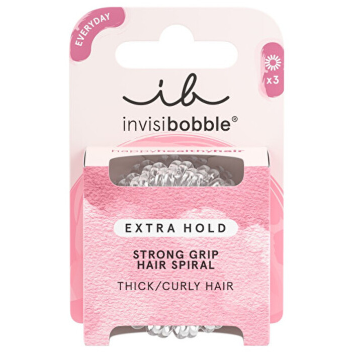 invisibobble Extra Hold Crystal Clear gumičky do vlasů 3 ks