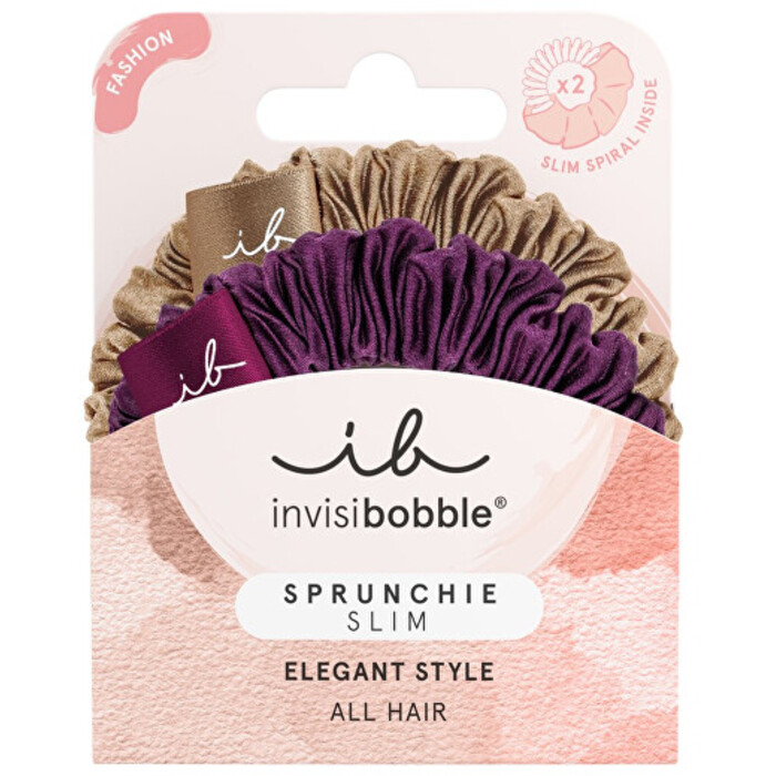 Ozdobné spirálové gumičky Invisibobble Sprunchie Slim The Snuggle Is Real - 2 ks