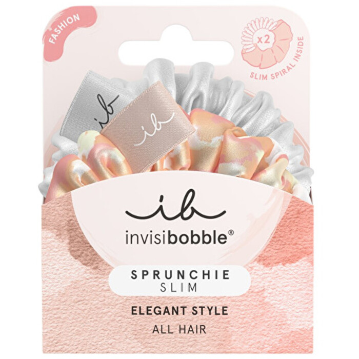 Invisibobble SPRUNCHIE SLIM Bella Chrome - Gumička do vlasů 2 ks