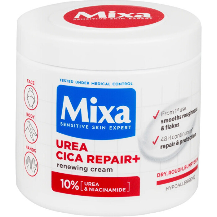 Mixa Urea Cica Repair+ Renewing Cream - Regenerační tělová péče pro velmi suchou a hrubou pokožku 400 ml