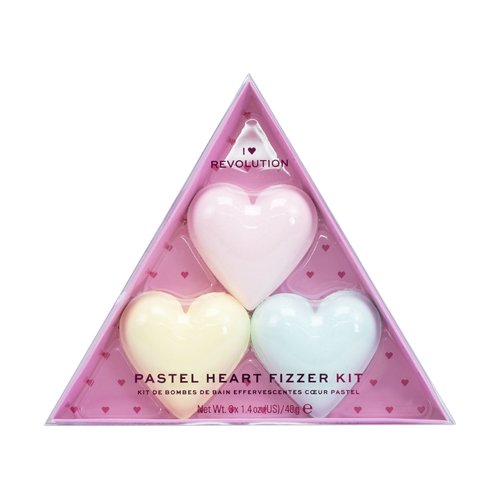 I Heart Revolution Pastel Heart Fizzer Set - Set šumivých koupelových bomb