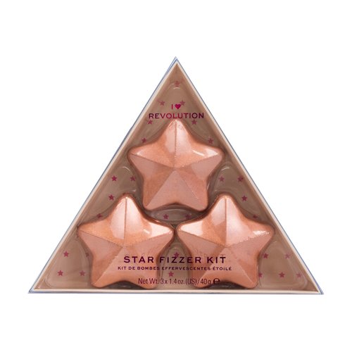 Makeup Revolution Star Bath Fizzer Kit Dárková sada koupelová bomba ve tvaru hvězdy 3 x 40 g - Coconut