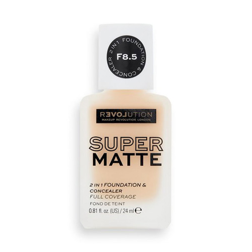 Makeup Revolution Relove Super Matte 2 in 1 Foundation & Concealer - Tekutý a zmatňující make-up a korektor 24 ml - F6