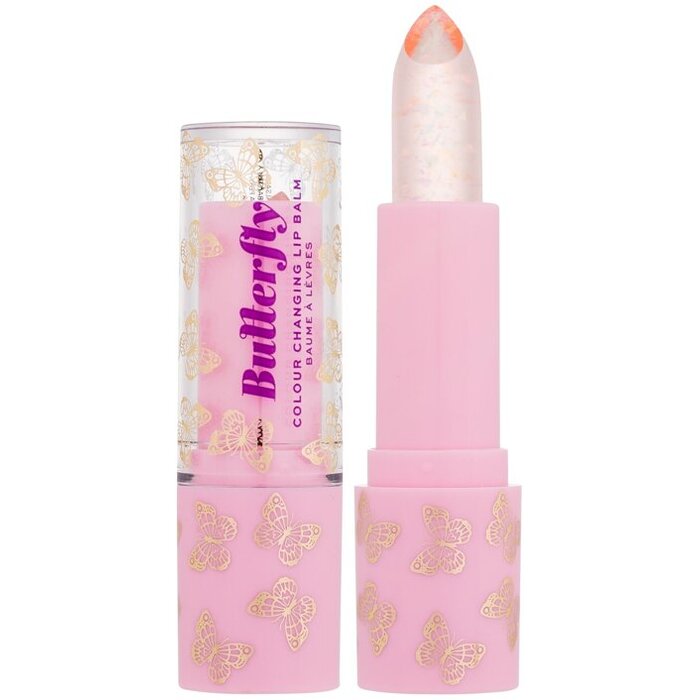 Aj ♥ Revolution Butterfly Colour Changing Lip Balm - Balzam na pery s trblietkami a meniacou sa farbou 3 g

