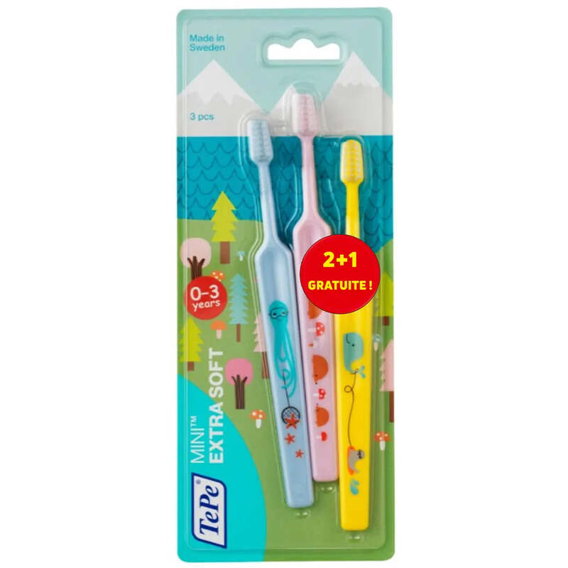 Mini Toothbrush ( 3 ks ) Extra Soft - Dětské zubní kartáčky
