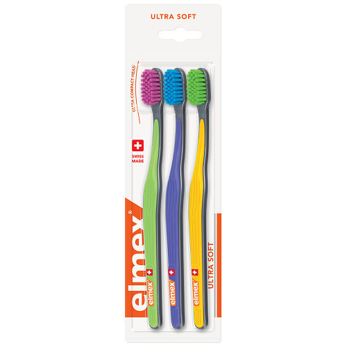 Elmex Swiss Made zubní kartáčky ultra soft 3 ks