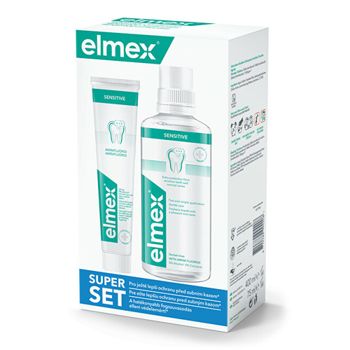 Elmex Sensitive ústní voda 400 ml zubní pasta 75 ml