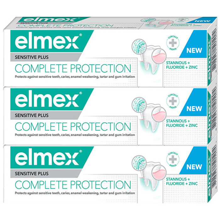 Elmex Sensitive Plus Complete Protection Tripack Toothpaste - Zubní pasta 75 ml