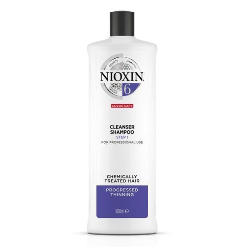 Nioxin System 6 Shampoo Cleanser - Čisticí šampon pro řídnoucí normální až silné přírodní i chemicky ošetřené vlasy 1000 ml