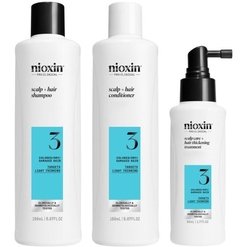 System 3 Hair Care Set - Sada péče pro jemné barvené mírně řídnoucí vlasy