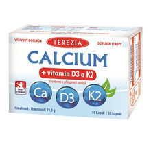 Calcium + vitamin D3 a K2 30 kapslí