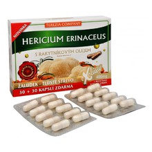 Hericium erinaceus se 100% rakytníkovým olejem 30 kapslí + 30 kapslí ZDARMA
