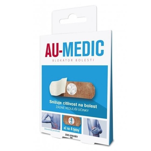 Au-Medic blokátor bolesti náplasti crystal tape 4 ks