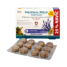HerbalMed pastilky Dr. Weiss při nachlazení bez cukru 24 pastilek + 6 pastilek ZDARMA