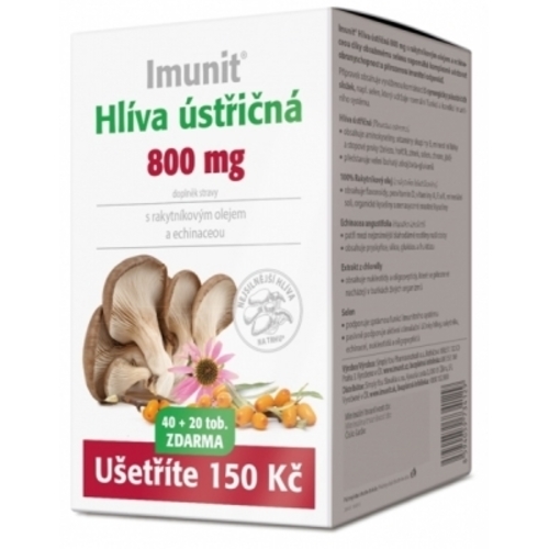 Hliva ustricová 800 mg s rakytníkom a echinaceou Imunit 40 tob. + 20 tob. ZADARMO