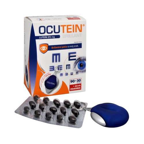 Ocutein Brillant Lutein 25 mg 90 tob. + 30 tob. ZDARMA + ubrousek na brýle ZDARMA