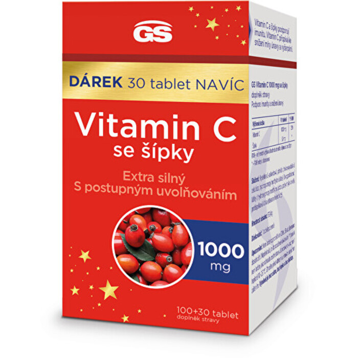 GS Vitamin C 1000 mg se šípky 100 + 30 tbl.