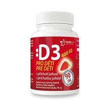 Vitamín D3 pre deti 400IU - jahoda 90 tabliet