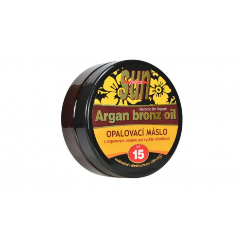 Vivaco Sun Argan Bronz Oil SPF 15 Opalovací máslo s bio arganovým olejem 200 ml