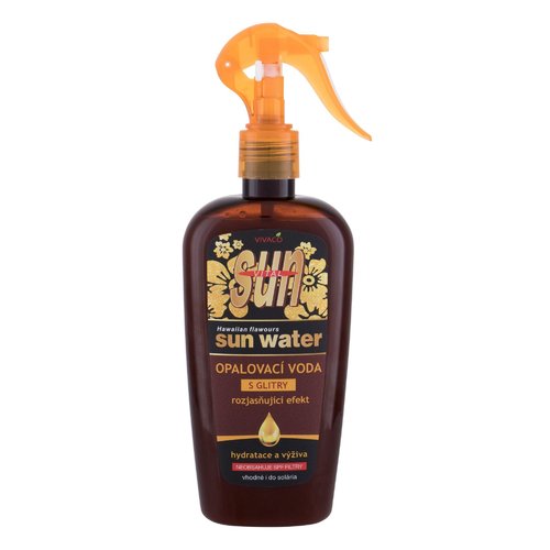 Sun Bronz Glitter Water - Rozjasňujúci voda sa zlatými glitrami pre zvýraznenie opálenia
