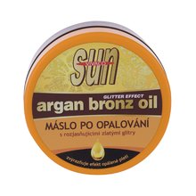 Zvláčňujúce maslo Argan bronz oil s glitrami po opaľovaní