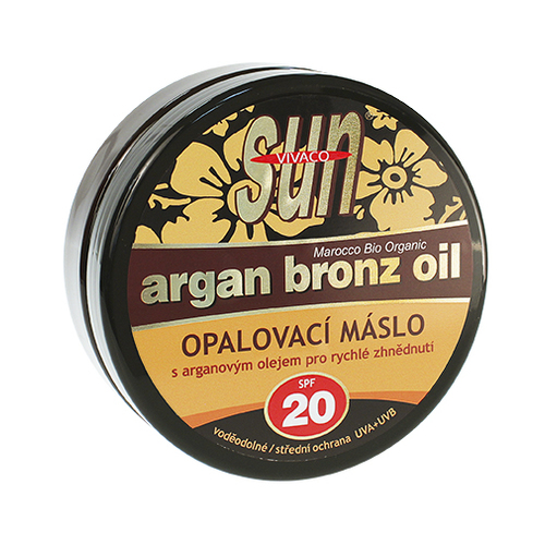 Vivaco Sun Argan Bronz Oil SPF 20 - Opalovací máslo s bio arganovým olejem 200 ml