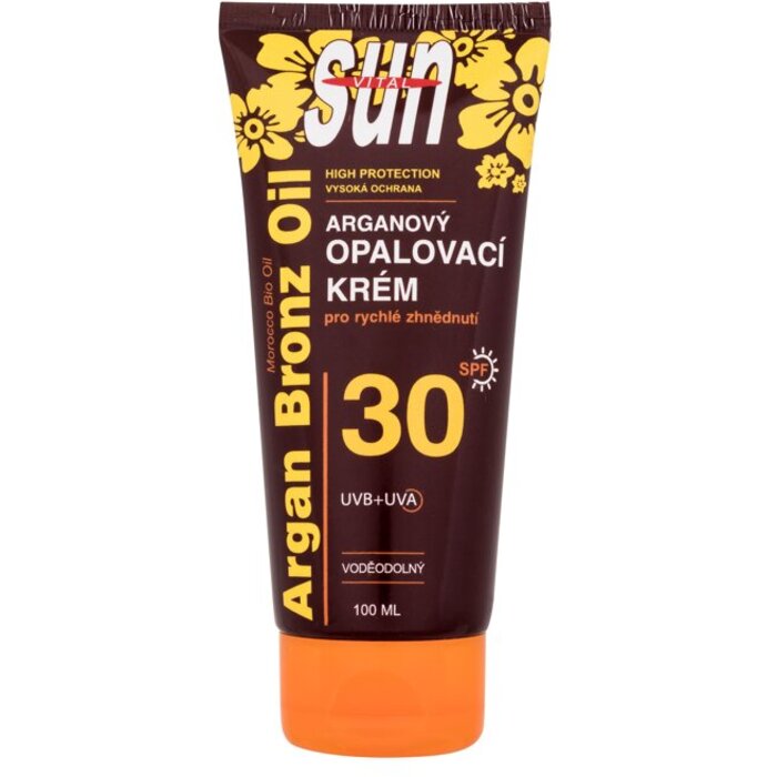 Vivaco Sun Argan Bronz Oil Tanning Cream SPF30 - Voděodolný opalovací krém 100 ml