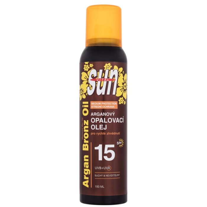 Vivaco Sun Argan Bronz Oil Spray SPF15 - Suchý opalovací olej ve spreji 150 ml