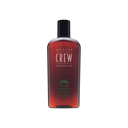 American Crew 3-in-1 Tea Tree šampon kondicionér a sprchový gel pro každodenní použití 250 ml