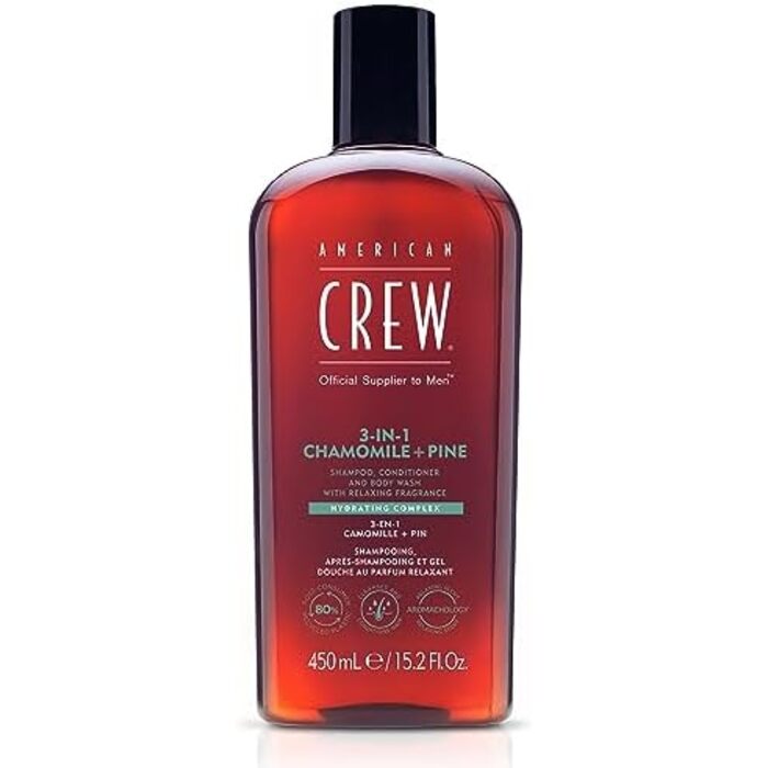 American Crew 3-in-1 Chamolie + Pine šampon kondicionér a sprchový gel 450 ml