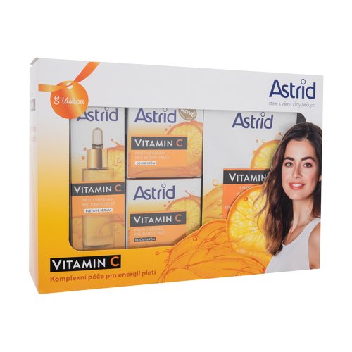 Astrid Vitamin C denní krém 50 ml + noční krém 50 ml + pleťové sérum 30 ml + maska 20 ml dárková sada