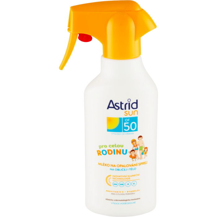 Astrid Sun Family Trigger Milk Spray SPF50 - Rodinné mléko na opalování 270 ml