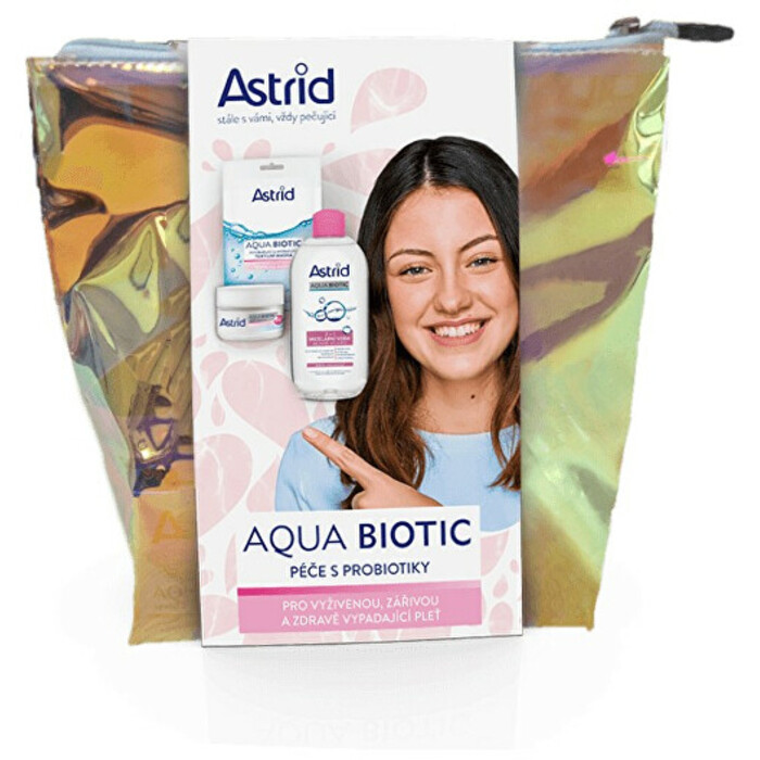 Astrid Aqua Biotic : denní a noční pleťový krém Aqua Biotic Day And Night Cream 50 ml + micelární voda Aqua Biotic 3in1 Micellar Water 400 ml + textilní pleťová maska Aqua Biotic Anti-Fatigue and Quen