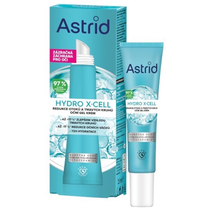Astrid Hydro X-Cell - Oční gel krém proti otokům a tmavým kruhům 15 ml