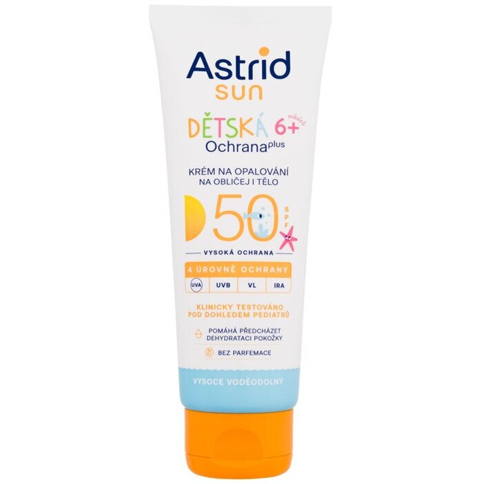 Sun Kids Face And Body Cream SPF50 - Voděodolný opalovací krém na obličej a tělo 
