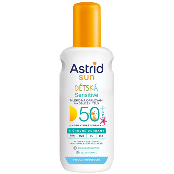 Astrid Kids Sensitive Sun Spray SPF 50+ - Dětské mléko ve spreji na opalování 150 ml