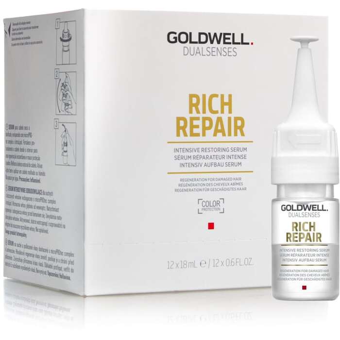 Goldwell Dualsenses Rich Repair Intensive Conditioning Serum 12 x 18 ml - Intenzivní obnovující sérum pro suché a poškozené vlasy 216 ml
