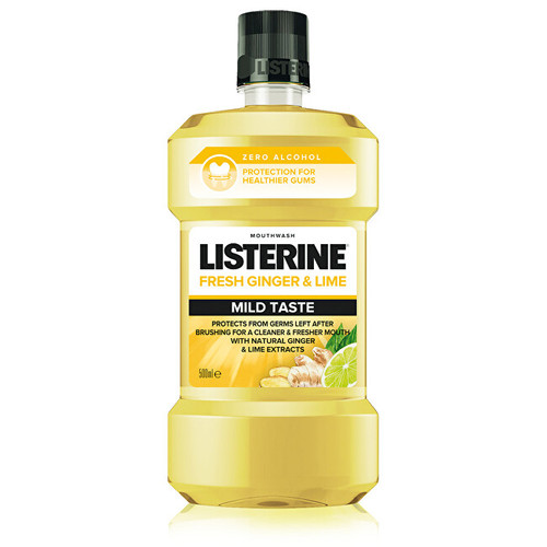 Listerine Fresh Ginger & Lime Mild Taste Mouthwash - Ústní voda 500 ml