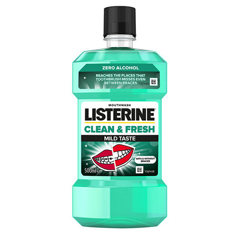 Listerine Clean & Fresh Mild Taste Mouthwash - Ústní voda 500 ml