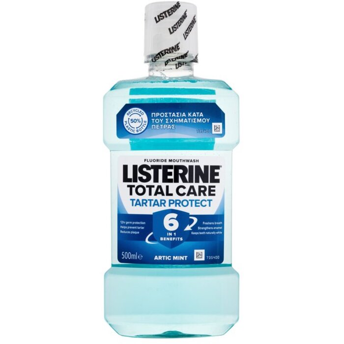 Listerine Total Care Tartar Protect Mouthwash - Antiseptická ústní voda proti zubnímu kameni 500 ml
